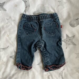 Y2K Old Navy Heart Pocket Denim Kids Bottoms - 3-6 Months